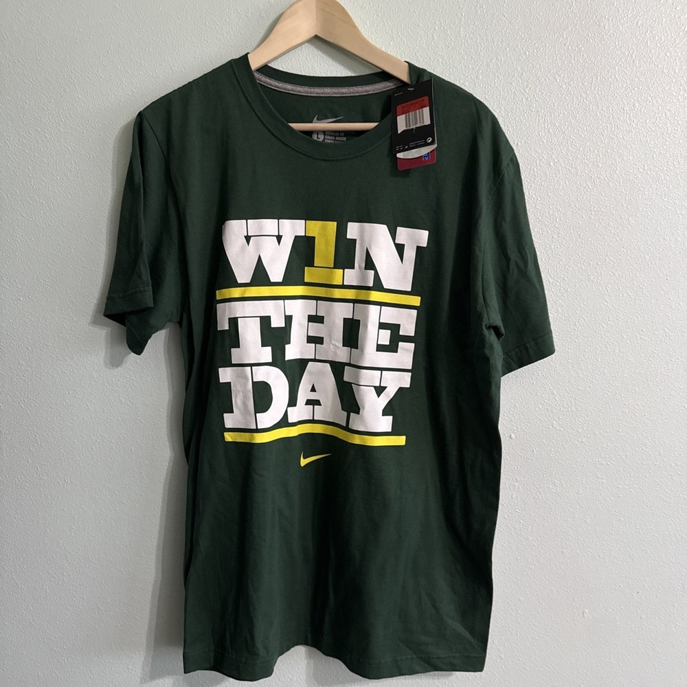 Nike Oregon Ducks Win The Day Shirt Mens Large Regular Fit‎ Green NWT